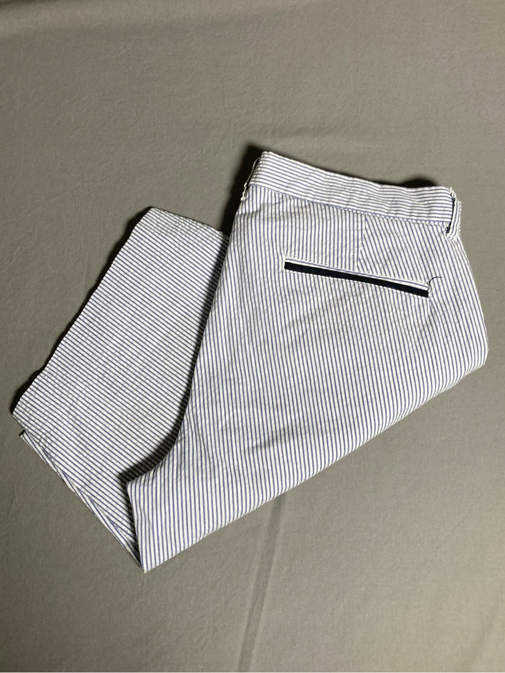 Britches By Samtex Men's Seersucker Shorts Size 33 Blue - White 10 in Inseam